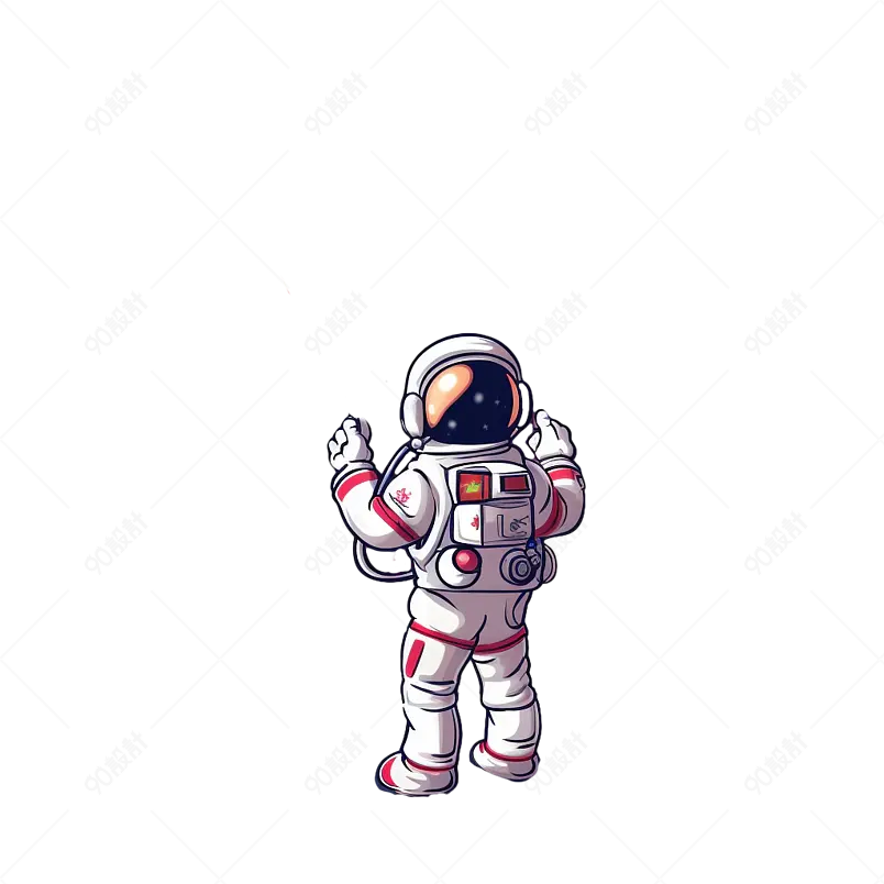 宇航员登月航天空间宇宙太空月球科技星球手绘图
