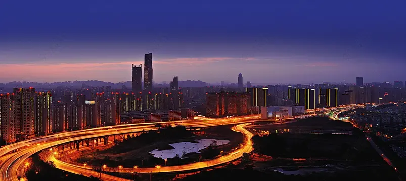广告设计素材元素城市建筑全景夜景