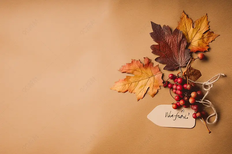 高清的图片海报设计背景广告设计素材元素黄色的牛皮纸下的感恩节贺卡