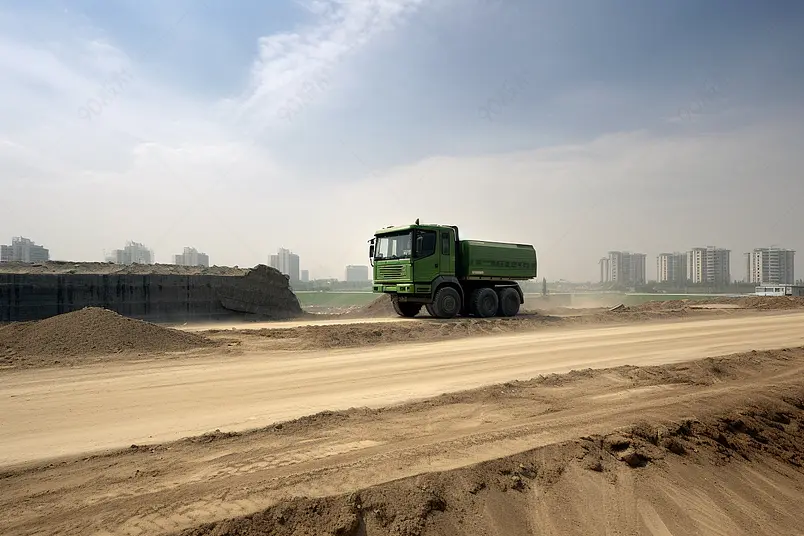 清晰的摄影图高清的图片海报设计背景广告设计素材元素工地上的土方车