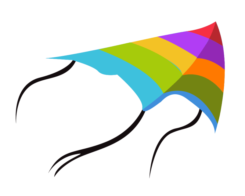 卡通彩色条纹风筝