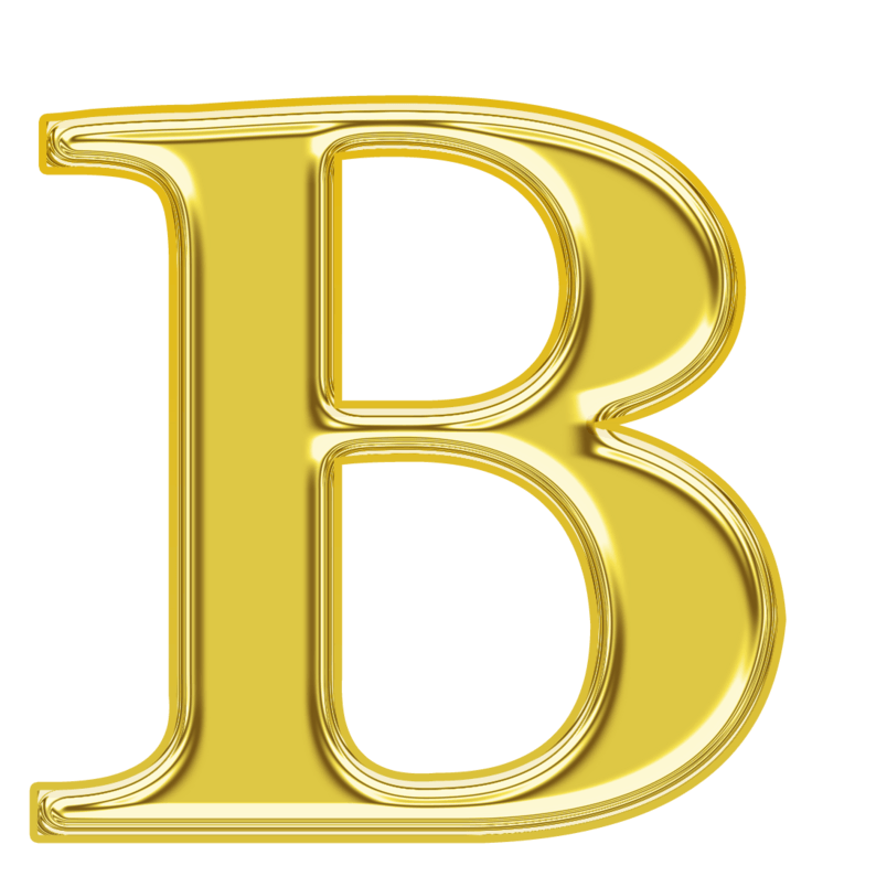 金色金属质感字母B