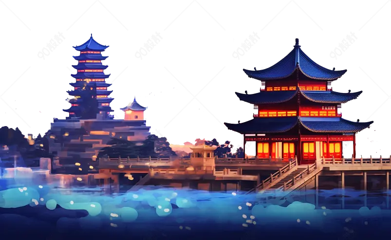云南观望楼宝塔地标