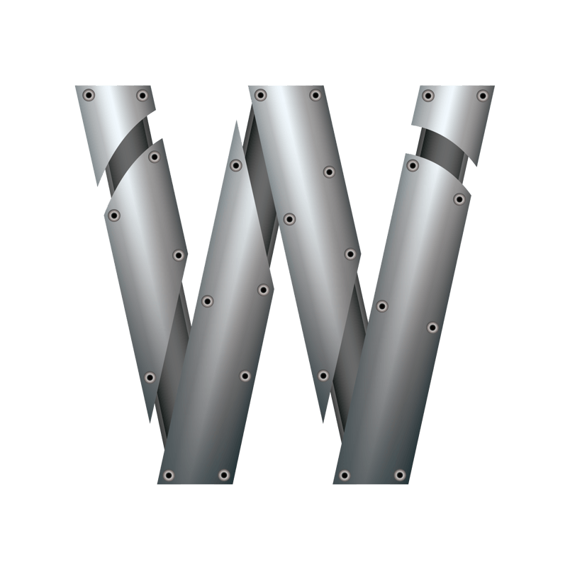 金属质感字母字体W