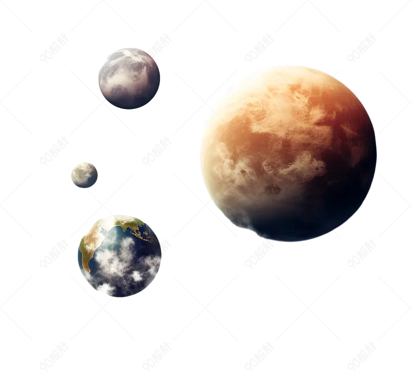 手绘卡通航天宇航员空间宇宙太空月球科技星球手绘图