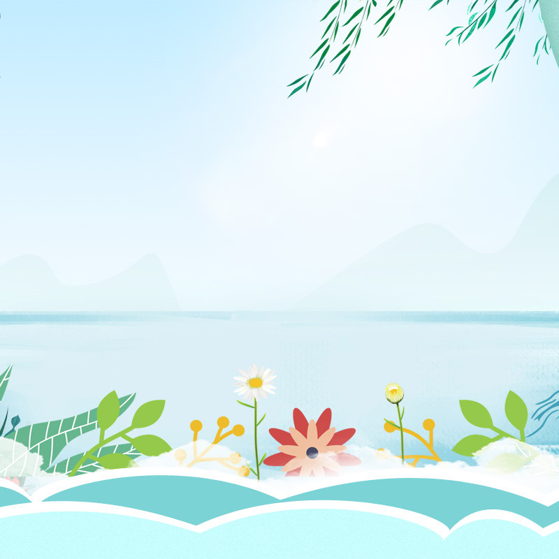 蓝色渐变手绘风端午粽子主图详情页背景