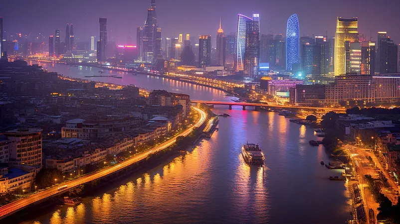 清晰的摄影图高清的图片海报设计背景广告设计素材元素城市建筑夜景晚上的城市风光高楼河流