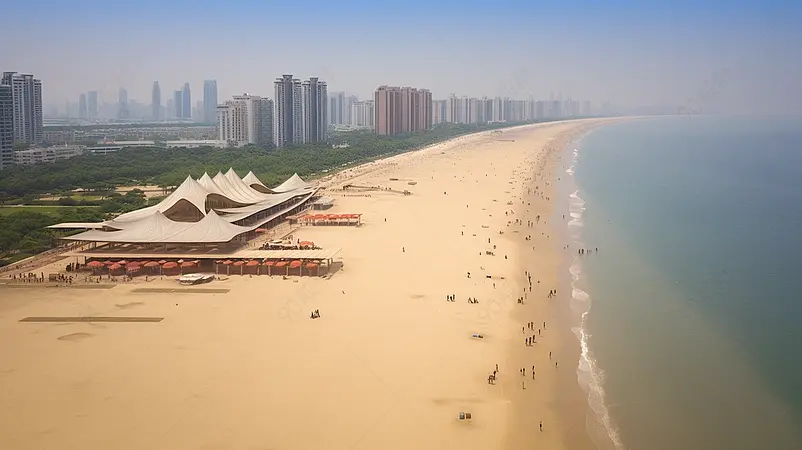 夏天夏季海滩沙滩海水浴场