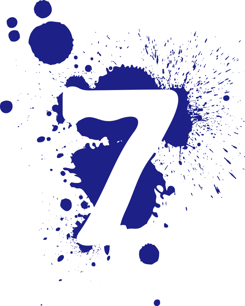  彩墨数字7图形