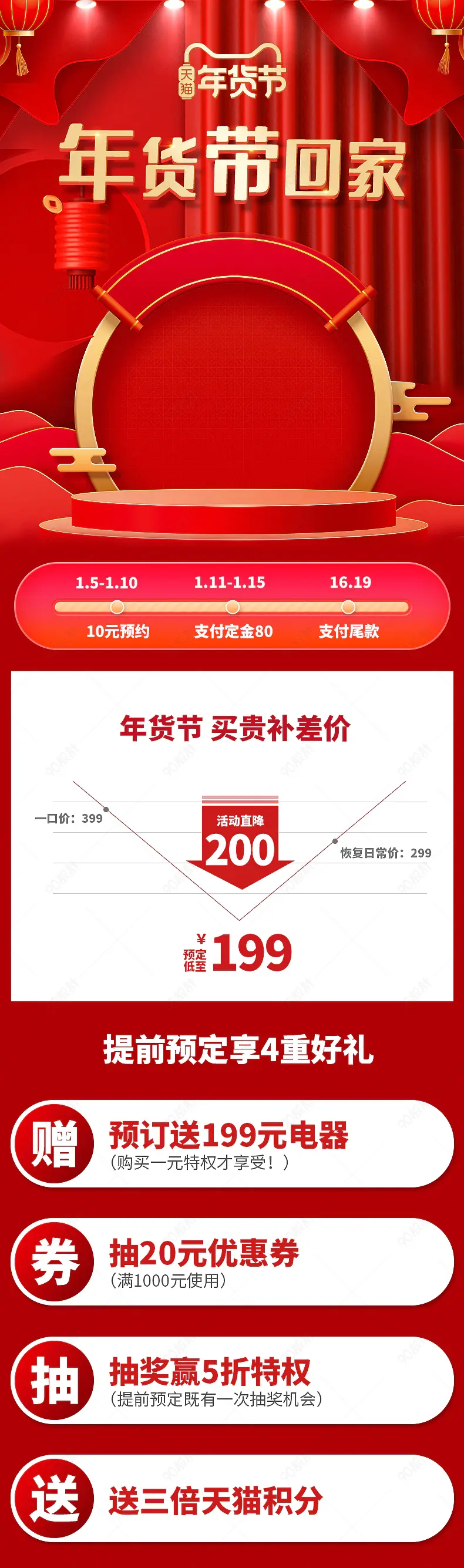 货节年货盛宴数码家电红色喜庆大促活动促销详情