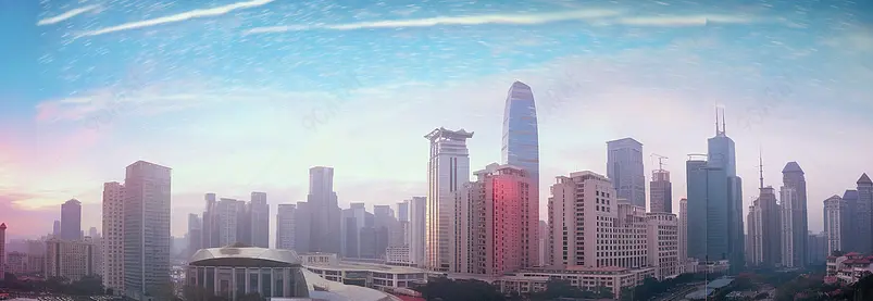 清晰的摄影图高清的图片海报设计背景广告设计素材元素城市建筑蓝天白云高楼大厦南昌红谷滩全景图