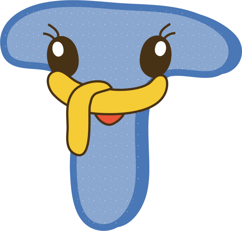 卡通可爱彩色字母t