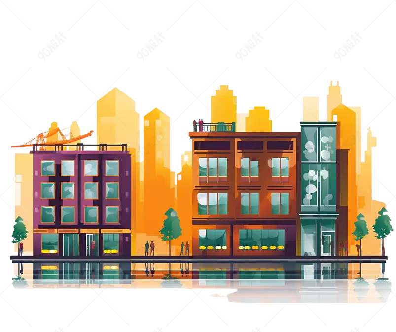 街道房屋建筑物元素设计