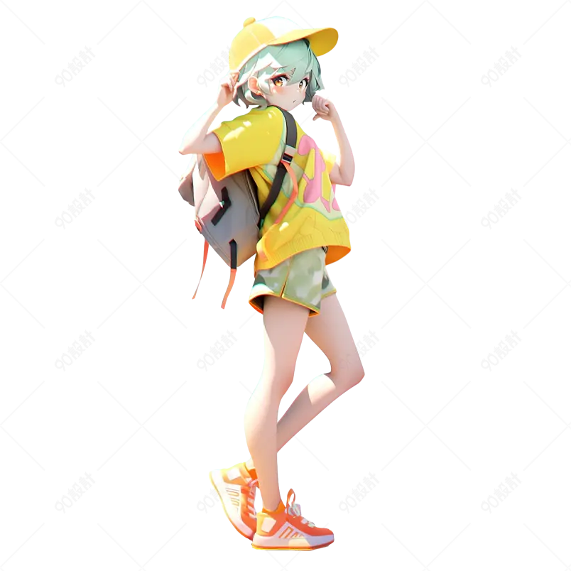 夏季多巴胺女孩3D立体卡通可爱女孩多巴胺穿搭