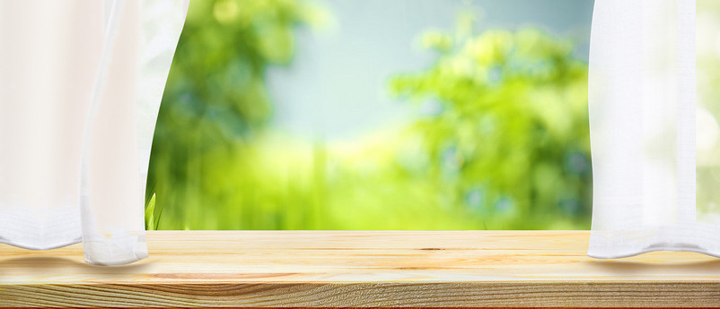 绿色小清新简约食品饮茶木纹展台海报背景图