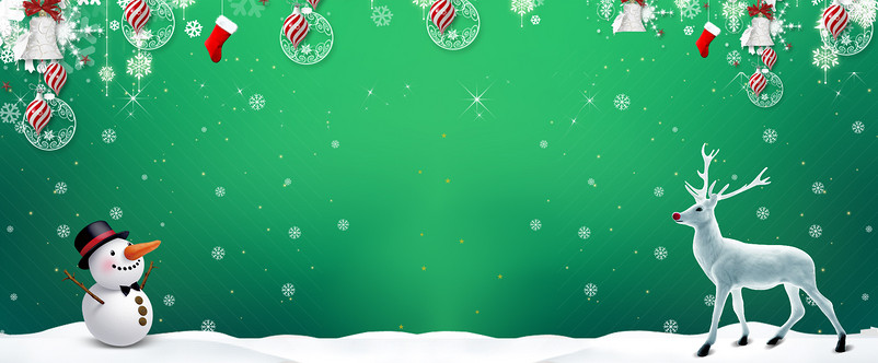 绿色卡通圣诞节童装服装节日海报背景