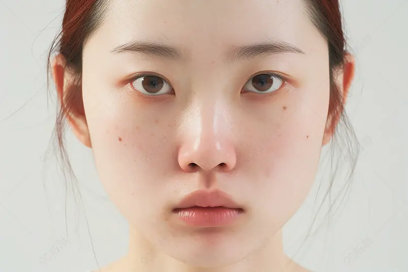 被痘痘皮肤问题困恼的亚洲女生