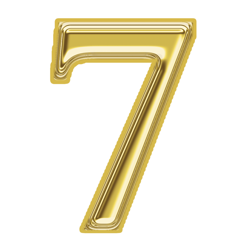 金色金属质感数字7