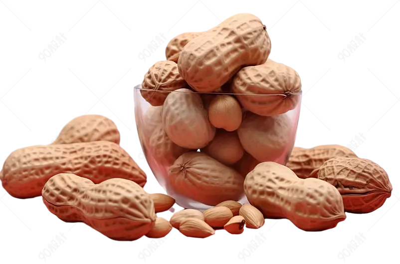 人工挑选的饱满的带壳花生