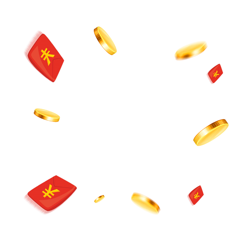 金币红包时尚简约唯美风漂浮元素背景
