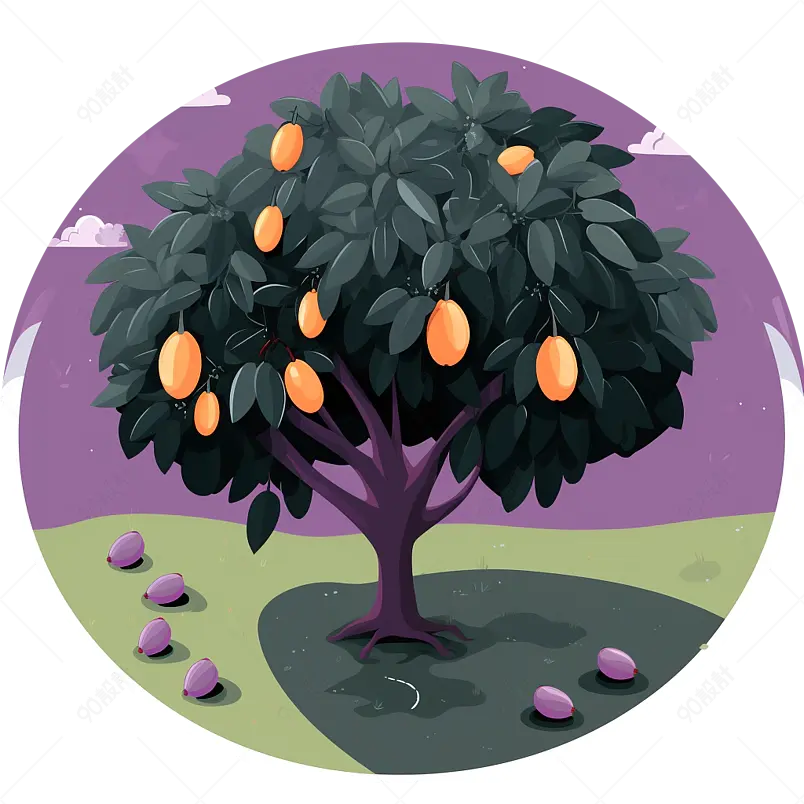扁平风芒果树图标免抠元素免抠