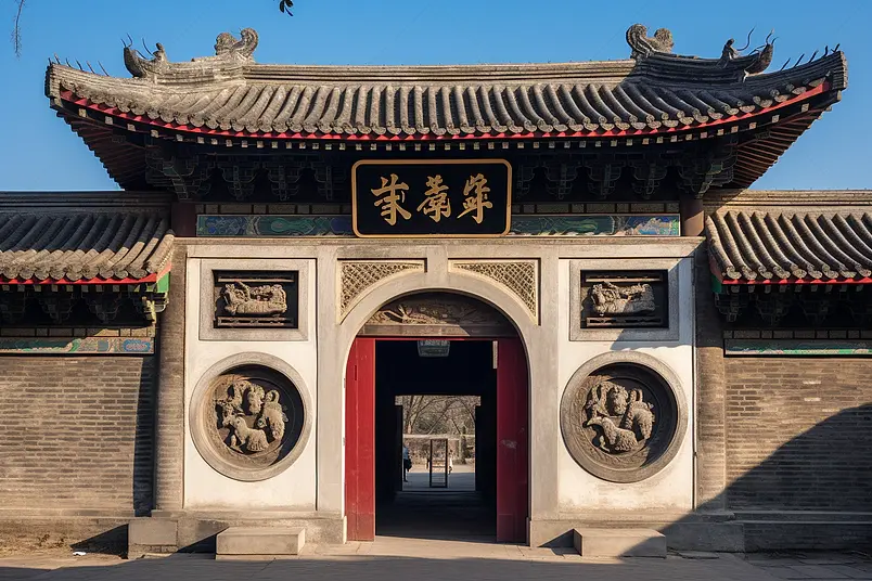 古式建筑古商城千佛寺摄影图