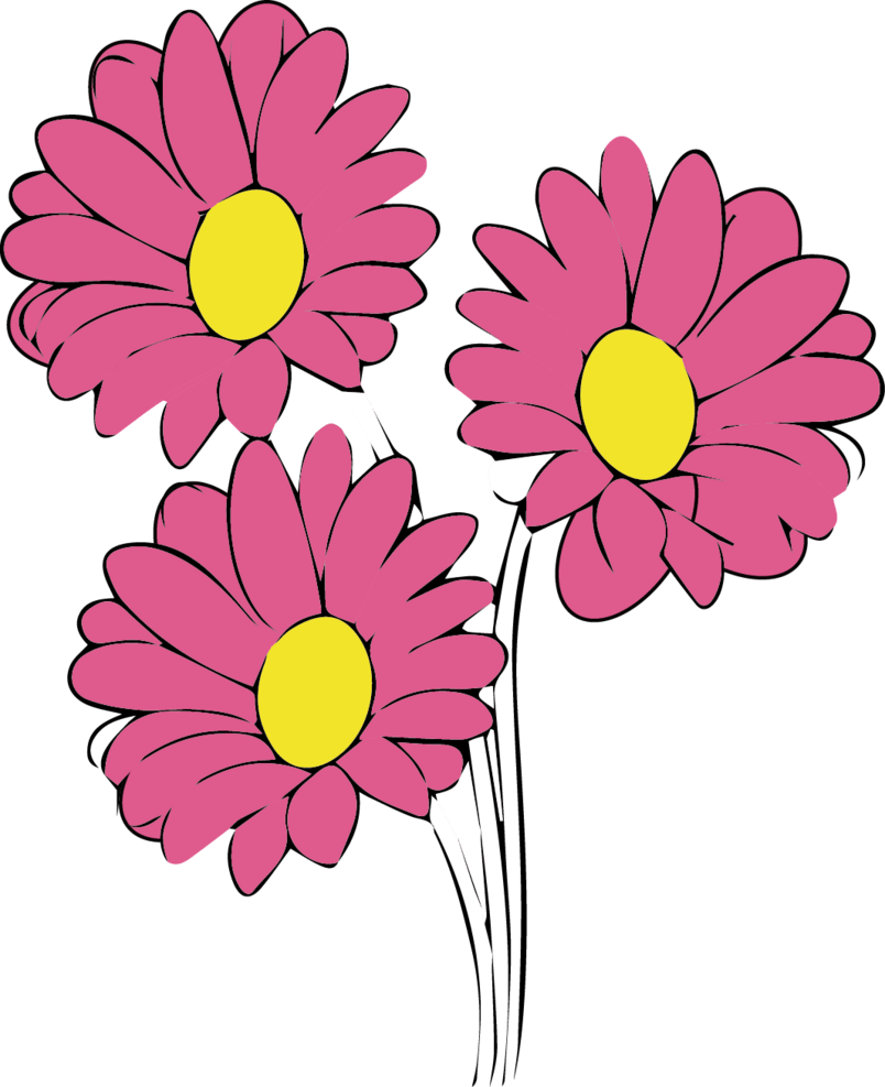 矢量图插画单的花朵花丛设计材料平面设计