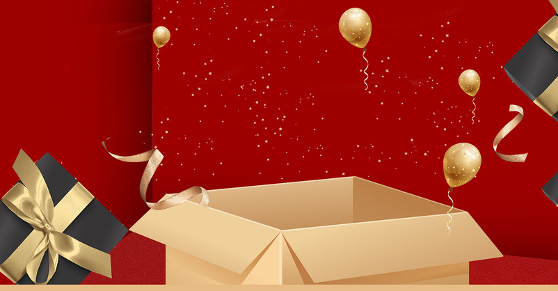 红色喜庆圣诞季促销节日化妆品海报背景图