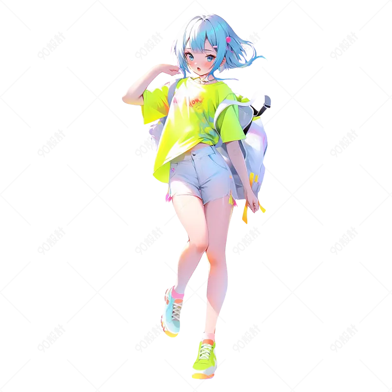 C4D多巴胺时尚的穿搭女孩洛丽塔多巴胺穿搭