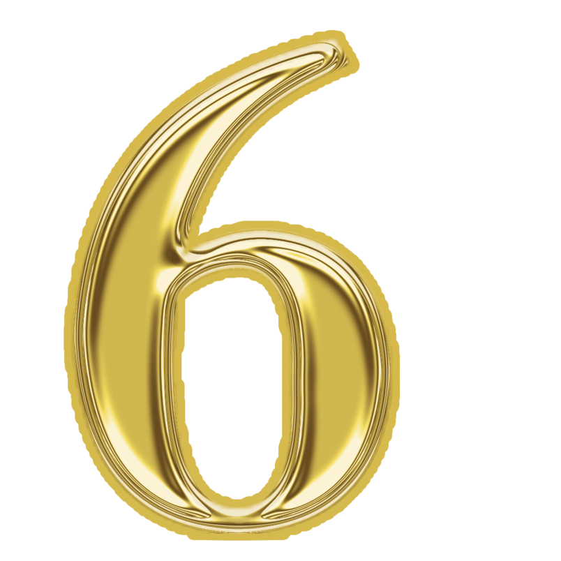 金色金属质感数字6