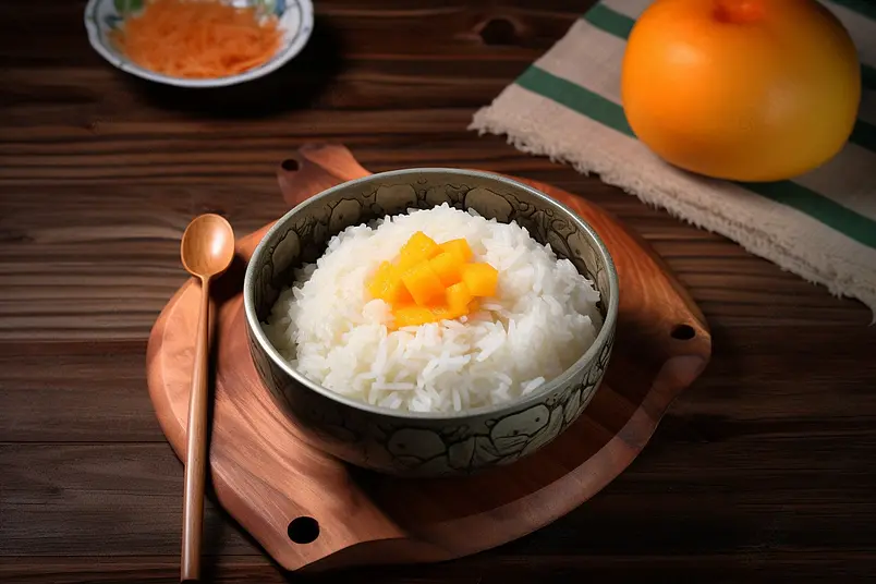 五谷杂粮白米饭大米食物摄影图