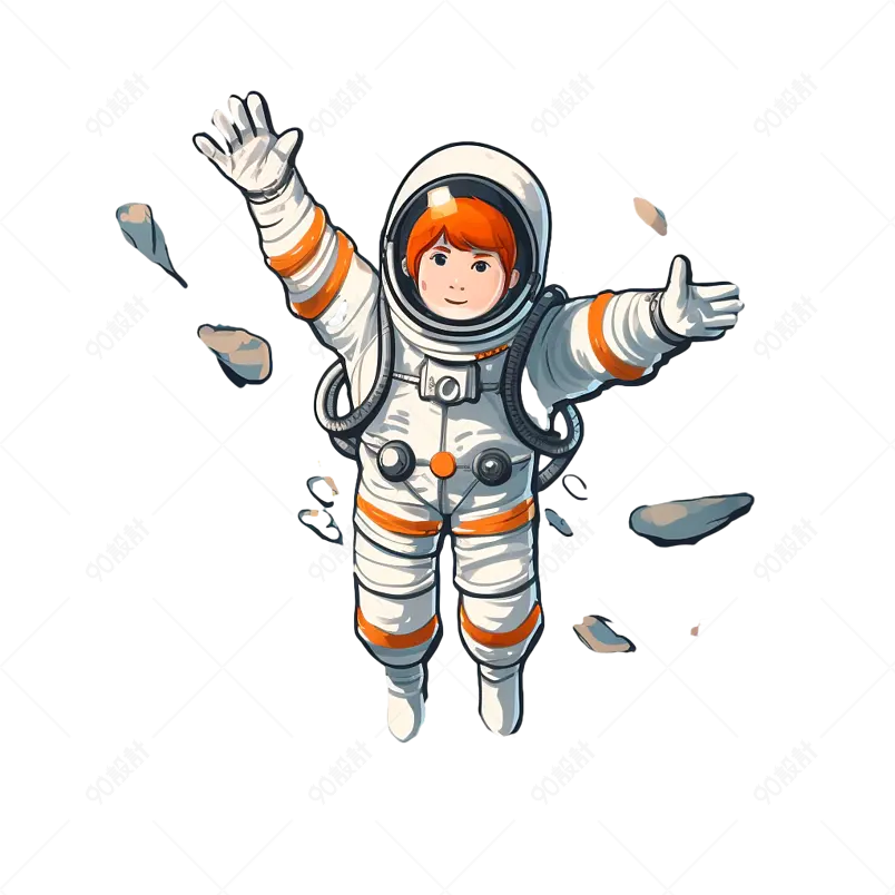 科技航天宇航员空间宇宙太空月球星球手绘图