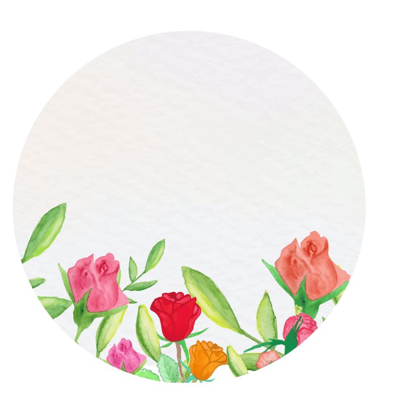 矢量图手绘花朵装饰圆形框