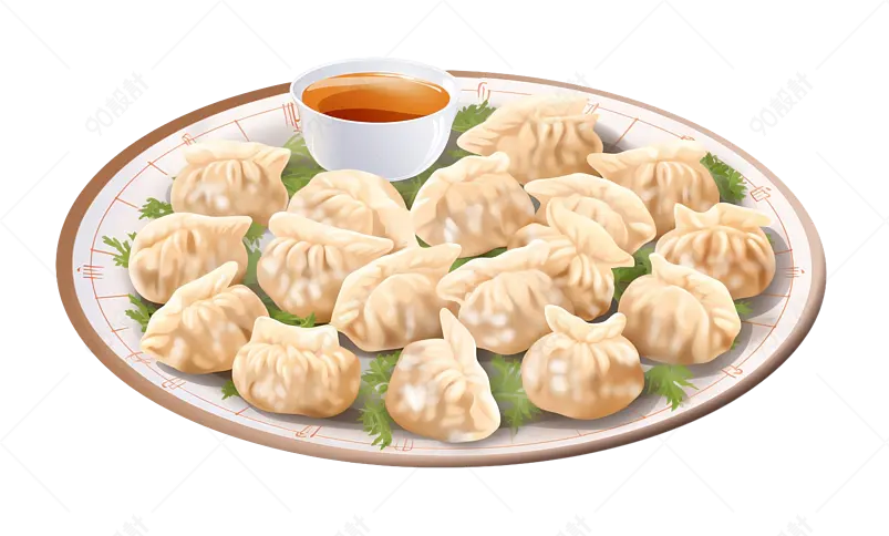 美味的肉馅饺子鸡蛋韭菜饺