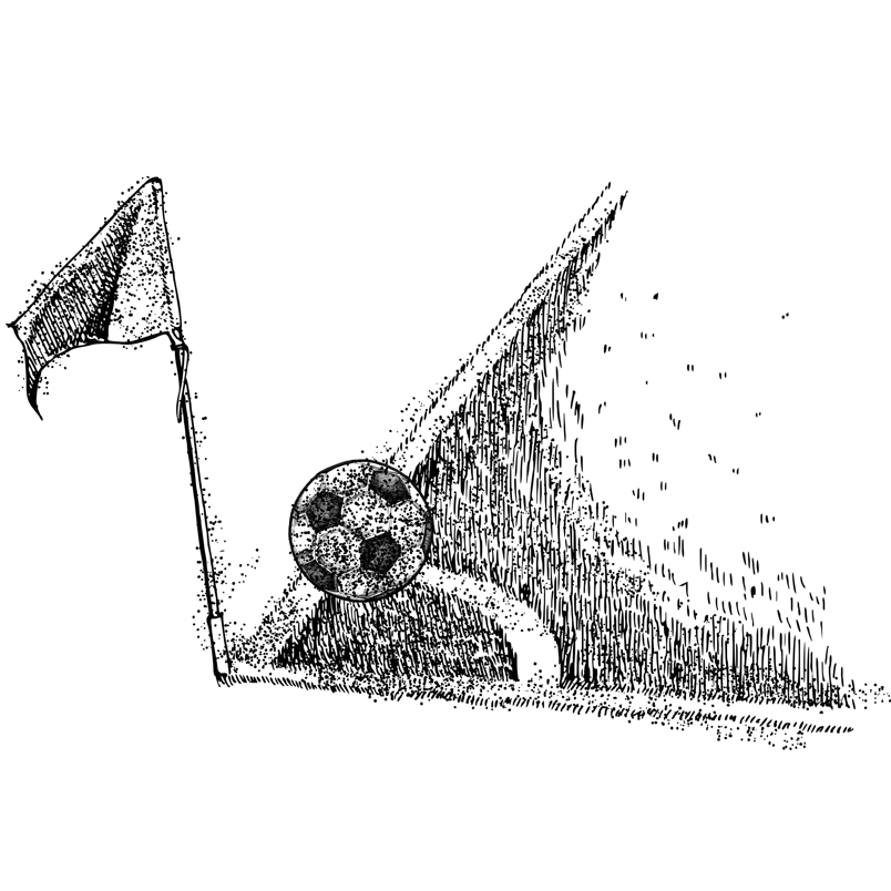 创意手绘足球比赛角球粒子世界杯足球场