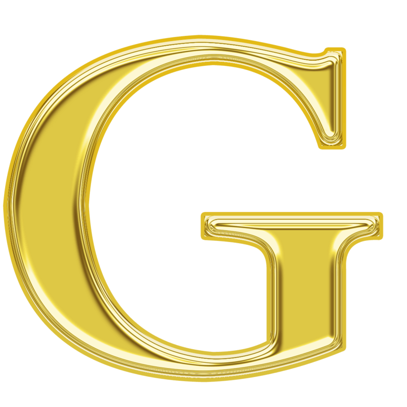 金色金属质感字母G