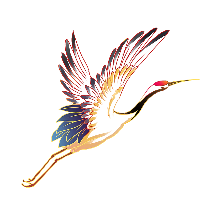 中国风国潮卡通手绘古风仙鹤PNG