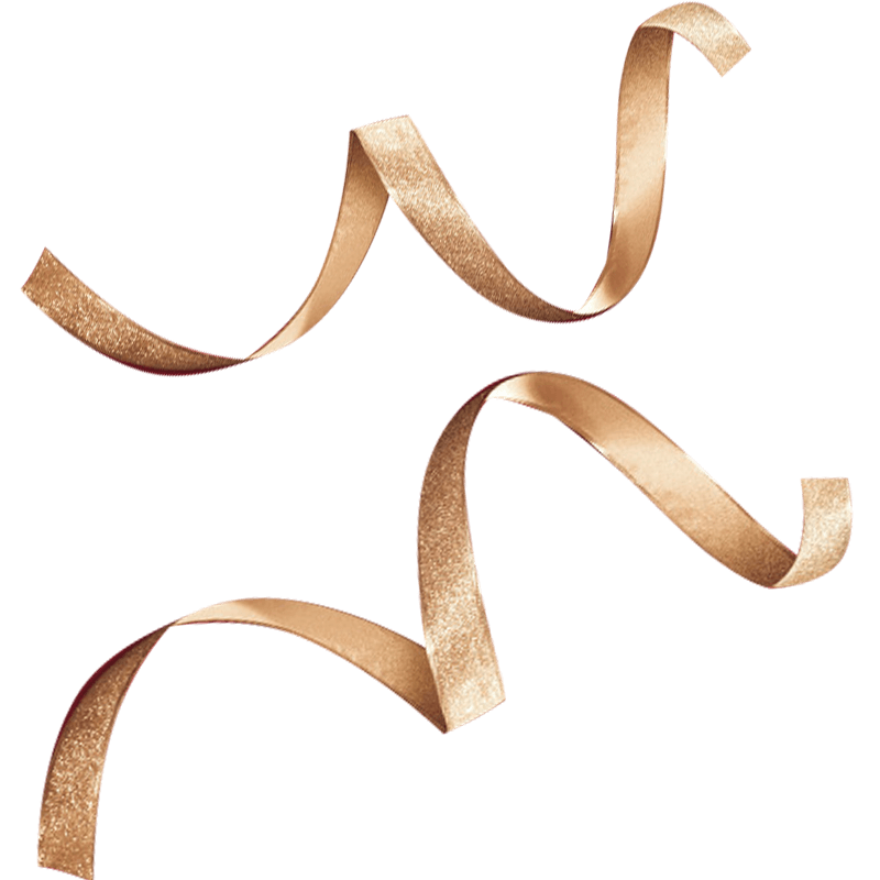 金色丝带漂浮素材