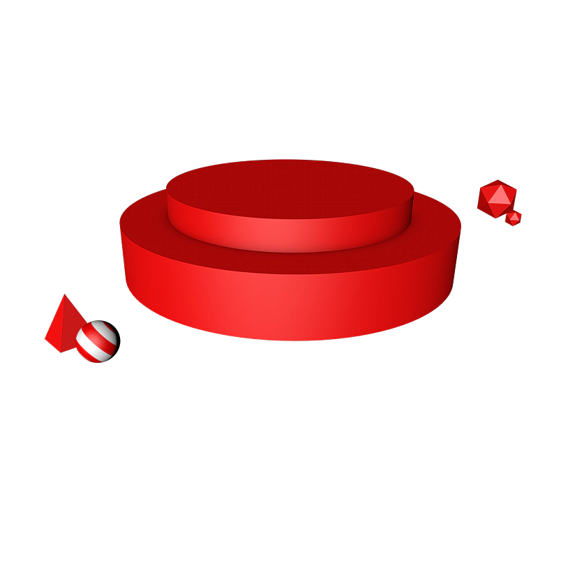  C4D立体红色舞台1212双十二电商素材