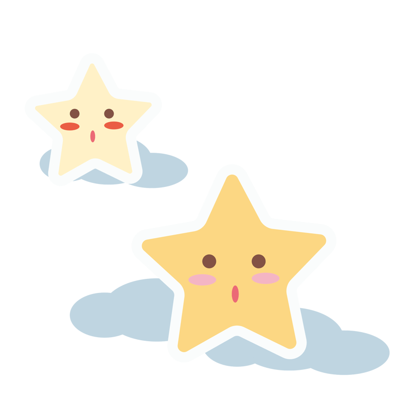 卡通可爱星星云朵素材