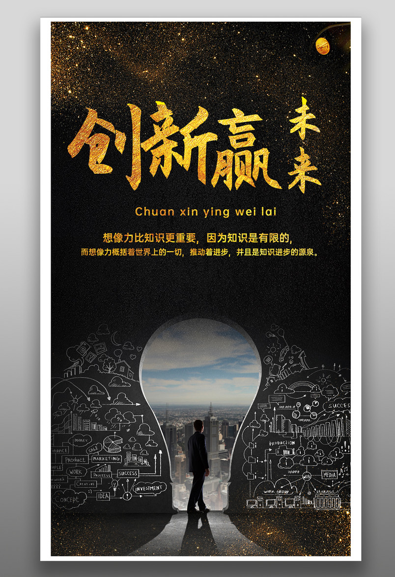 企业文化宣传海报勇于创新赢未来手机海报