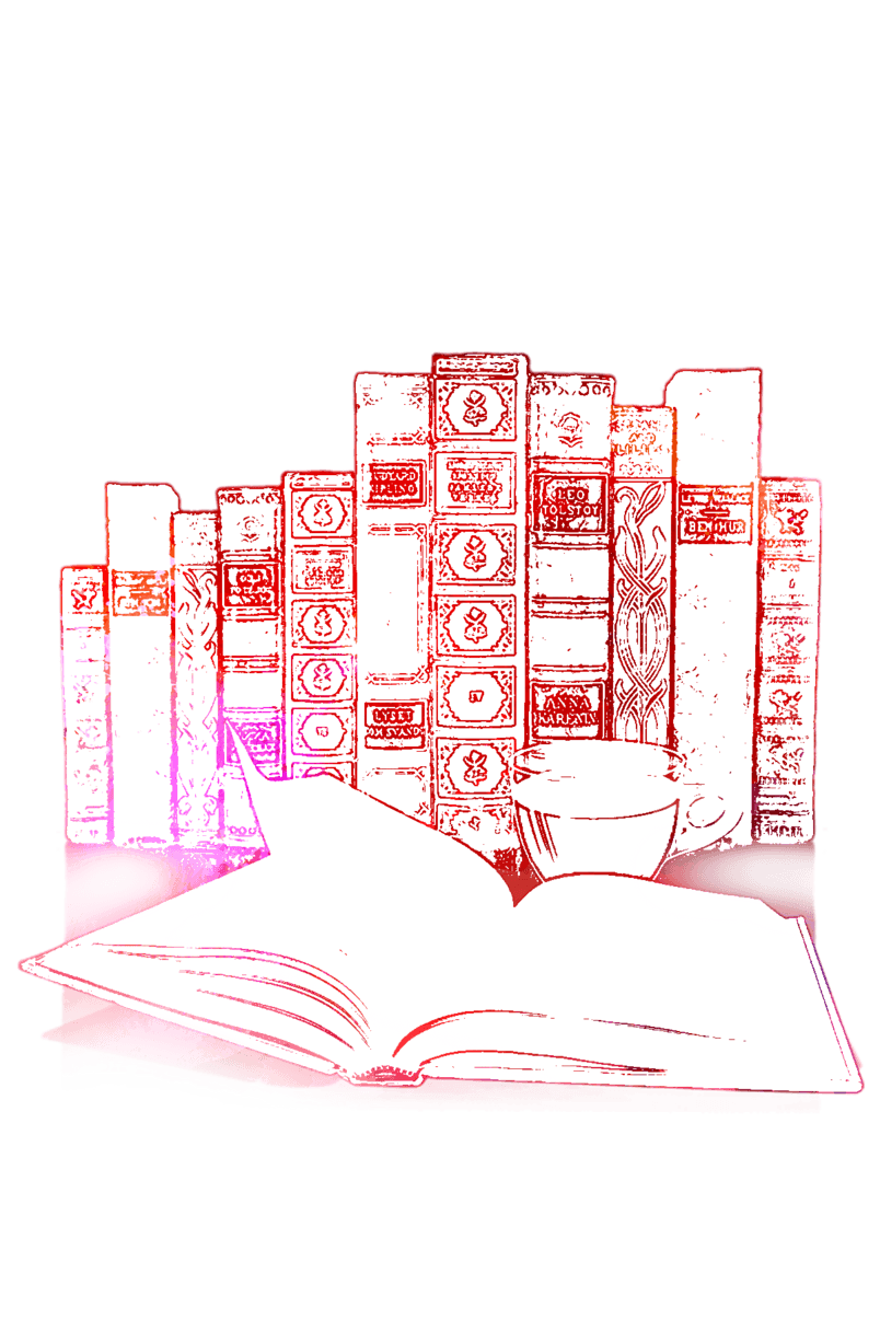 手绘卡通书籍书本线稿元素