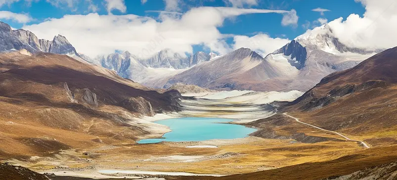唯美川西姊妹湖自然风光旅游风景摄影图