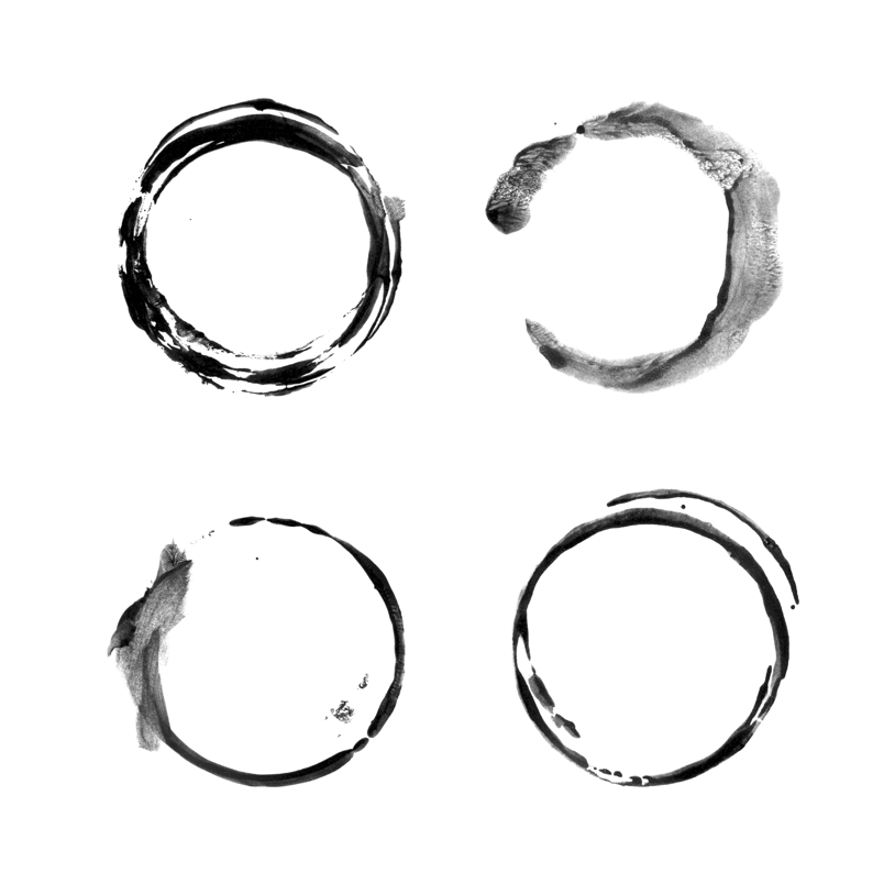 中国风墨迹水墨圆形边框