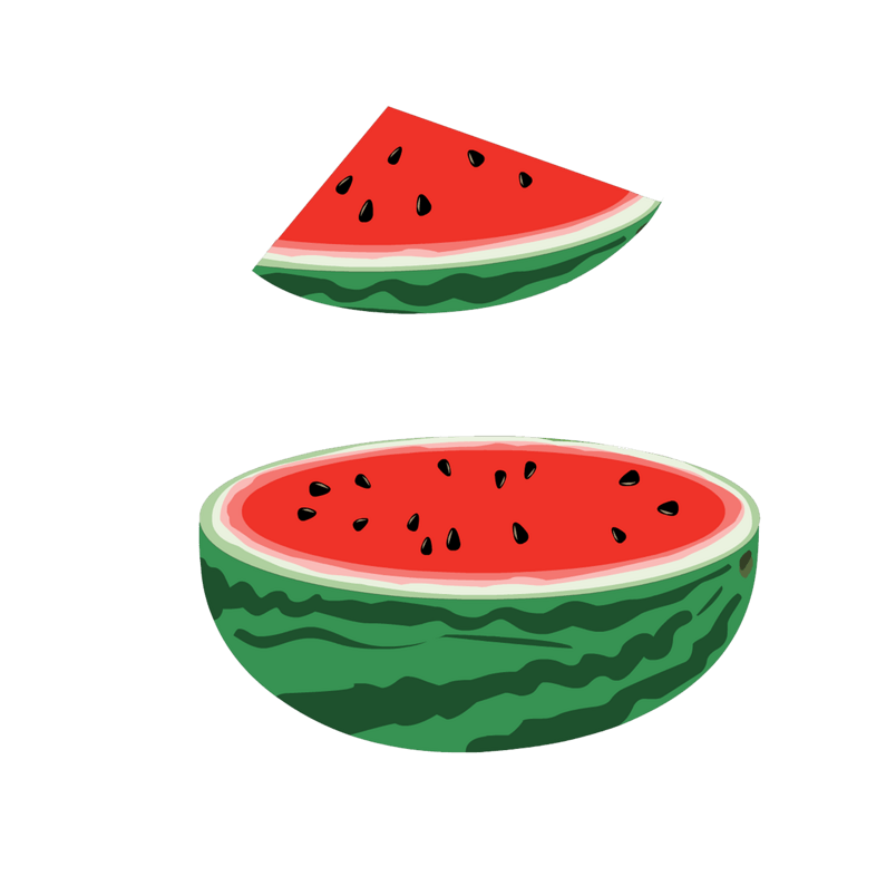 夏季西瓜素材凉爽解渴插画