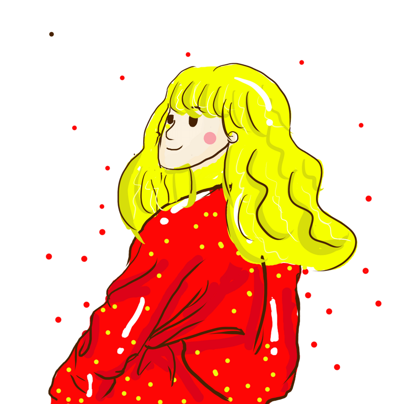 简约半身秋装手绘插画PSD源文件