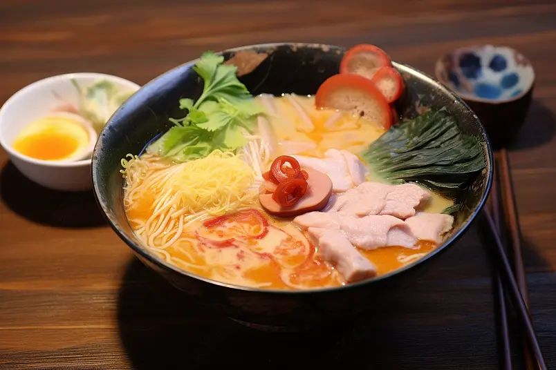 高清的图片电商产品拍摄美食美味食物桌上的一碗四川麻辣烫