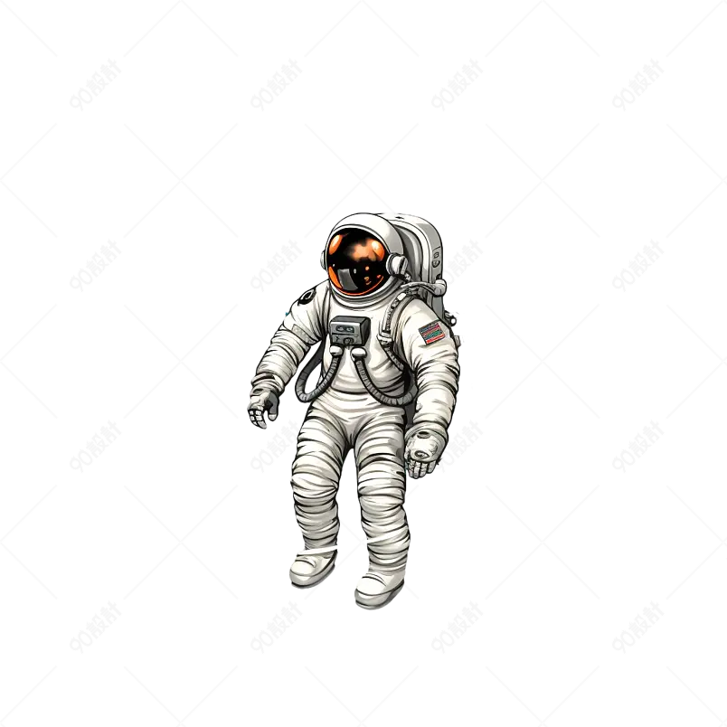 航天宇航员空间宇宙太空月球科技星球手绘图