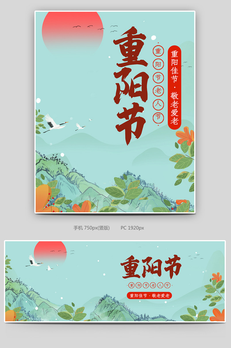 中国节日关爱中老年人健康保健品插画简约海报