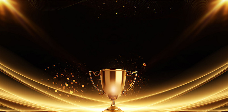 黑金炫彩科技风年会颁奖典礼展板背景